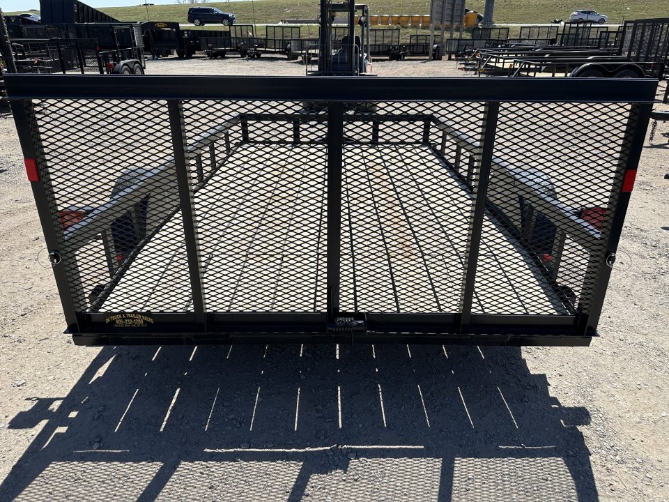 New 2025 Road Boss 83"x12' Single Axle With Dove tail, 3' gate & flip jack Utility Trailer