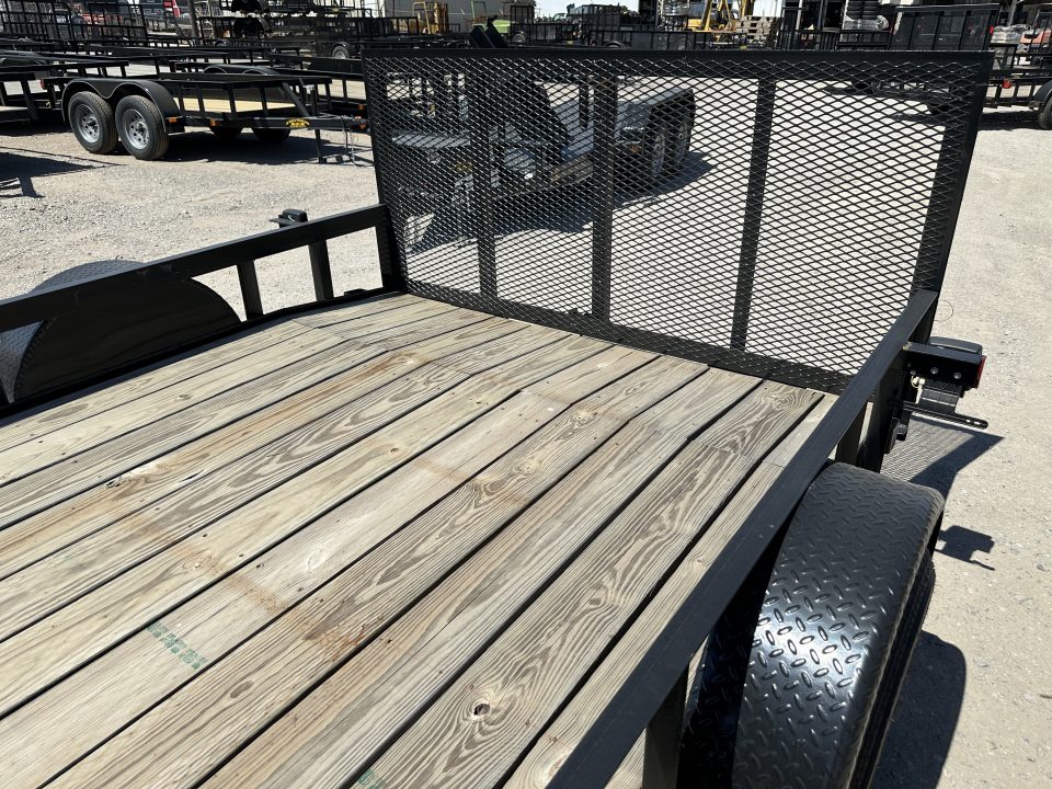 New 2025 Road Boss 83"x12' Single Axle With Dove tail, 3' gate & flip jack Utility Trailer