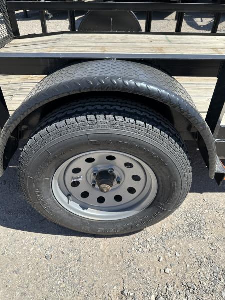 New 2025 Road Boss 83"x12' Single Axle With Dove tail, 3' gate & flip jack Utility Trailer