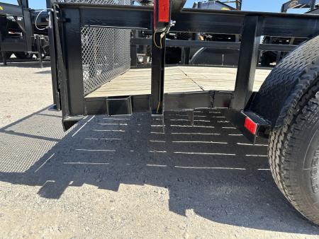 New 2025 Road Boss 83"x12' Single Axle With Dove tail, 3' gate & flip jack Utility Trailer