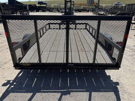 New 2025 Road Boss 83"x12' Single Axle With Dove tail, 3' gate & flip jack Utility Trailer