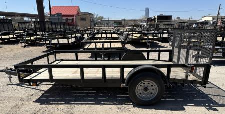 New 2025 Road Boss 83"x12' Single Axle With Dove tail, 3' gate & flip jack Utility Trailer
