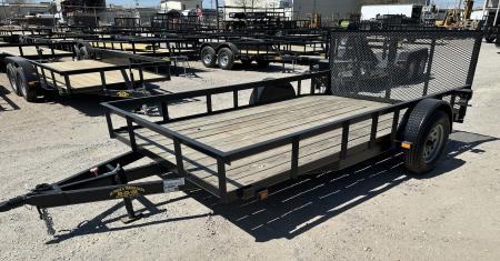 New 2025 Road Boss 83"x12' Single Axle With Dove tail, 3' gate & flip jack Utility Trailer