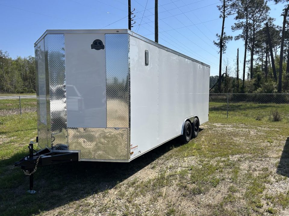 New 8.5x20 Titanium Cargo Trailer - White Enclosed Trailer