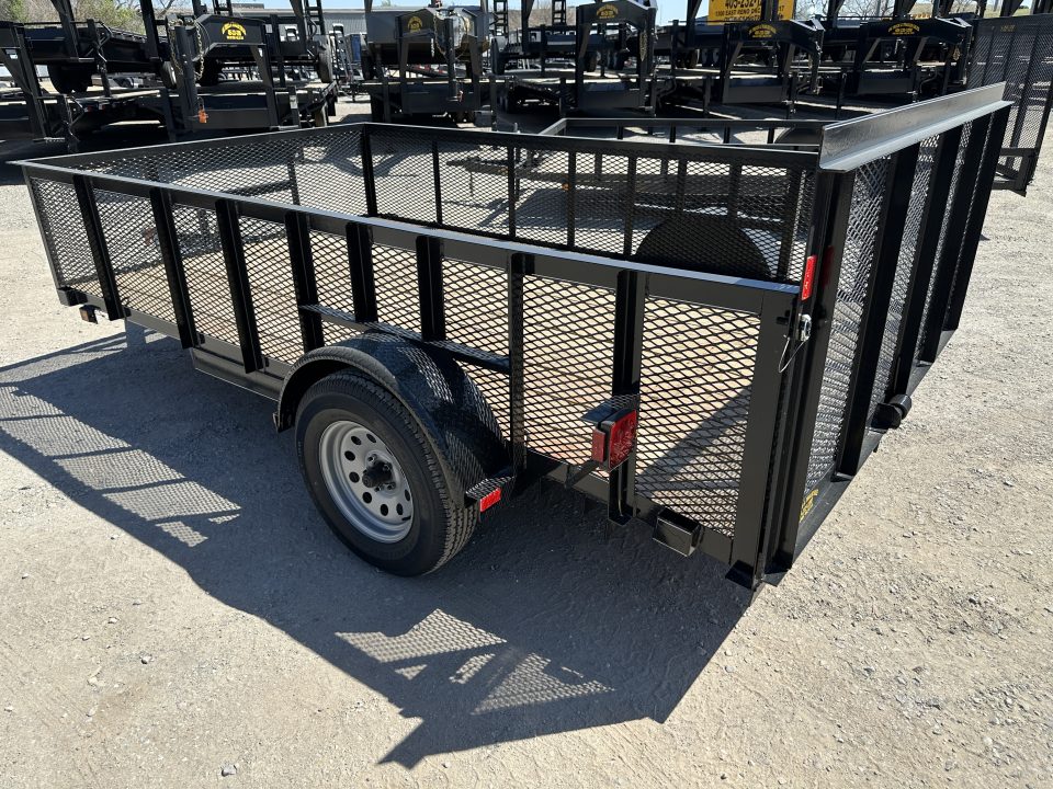 New 2026 Road Boss 83"x12' Single Axle 2' Mesh Sides, Dove tail & 3' gate Utility Trailer