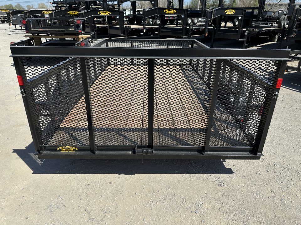 New 2026 Road Boss 83"x12' Single Axle 2' Mesh Sides, Dove tail & 3' gate Utility Trailer