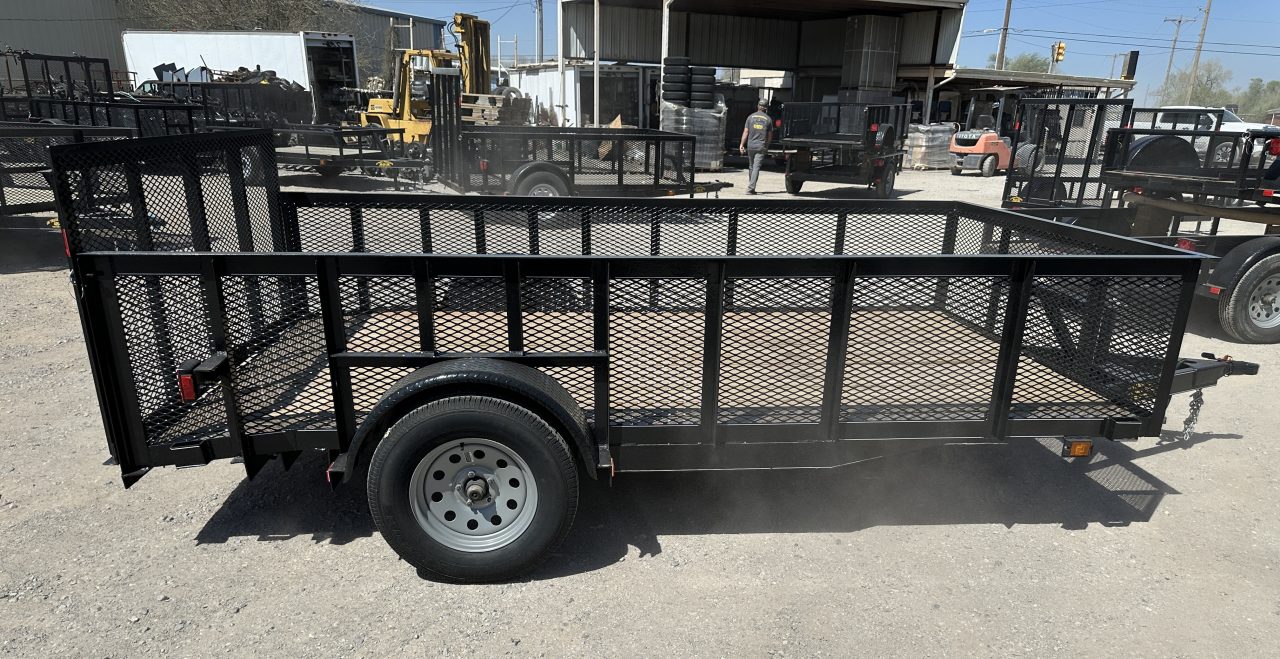 New 2026 Road Boss 83"x12' Single Axle 2' Mesh Sides, Dove tail & 3' gate Utility Trailer