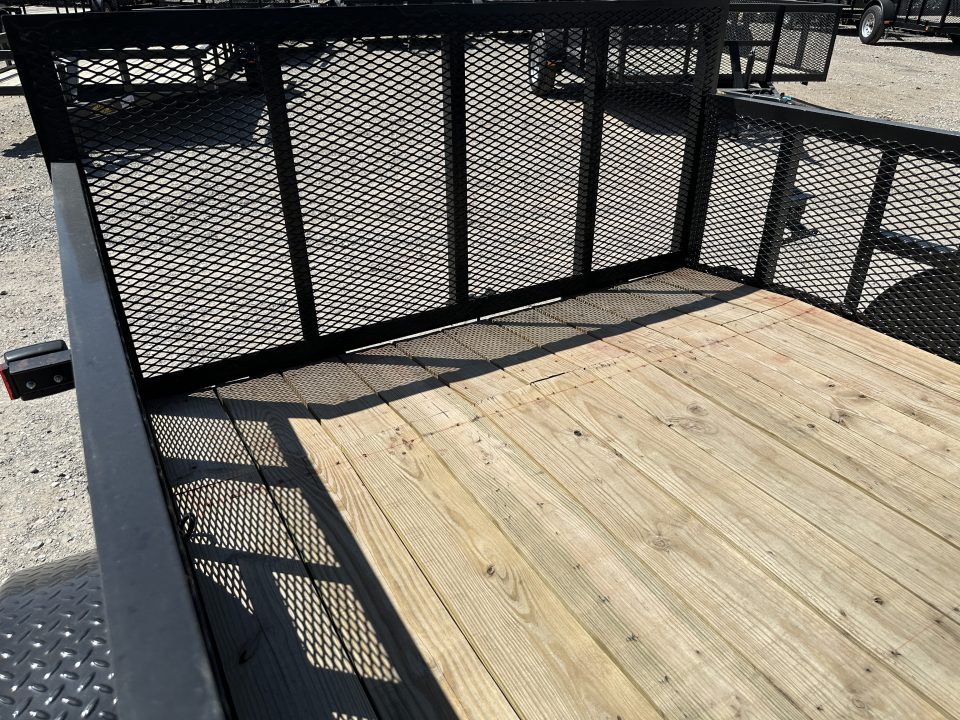 New 2026 Road Boss 83"x12' Single Axle 2' Mesh Sides, Dove tail & 3' gate Utility Trailer