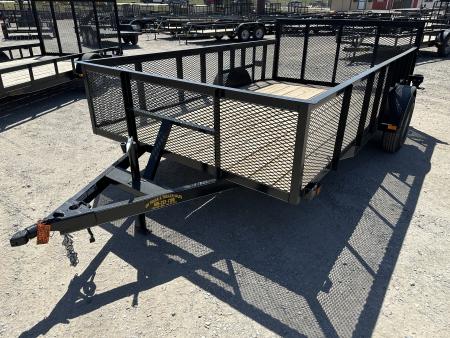 New 2026 Road Boss 83 x12' Single Axle 2' Mesh Sides, Dove tail & 3' gate Utility Trailer