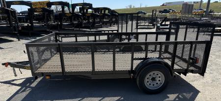 New 2026 Road Boss 83"x12' Single Axle 2' Mesh Sides, Dove tail & 3' gate Utility Trailer
