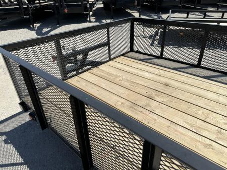 New 2026 Road Boss 83"x12' Single Axle 2' Mesh Sides, Dove tail & 3' gate Utility Trailer