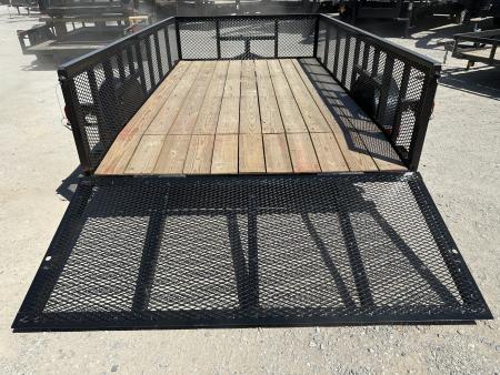 New 2026 Road Boss 83"x12' Single Axle 2' Mesh Sides, Dove tail & 3' gate Utility Trailer