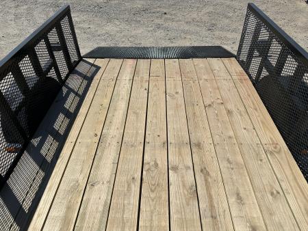 New 2026 Road Boss 83"x12' Single Axle 2' Mesh Sides, Dove tail & 3' gate Utility Trailer