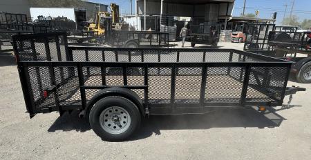 New 2026 Road Boss 83"x12' Single Axle 2' Mesh Sides, Dove tail & 3' gate Utility Trailer