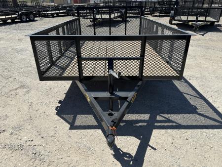 New 2026 Road Boss 83"x12' Single Axle 2' Mesh Sides, Dove tail & 3' gate Utility Trailer