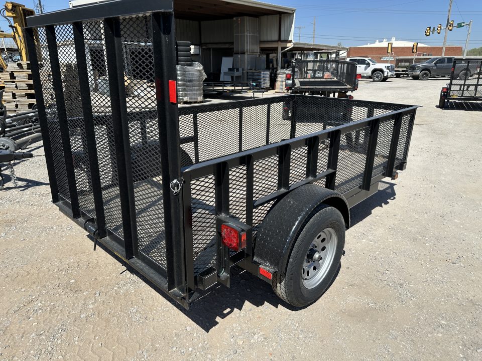 New 2025 Road Boss 5'x10' Single Axle with 2' mesh sides & 4' gate Utility Trailer