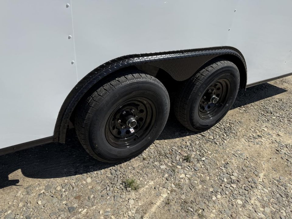 New 8.5x24 Titanium Cargo Trailer - White Blackout Enclosed Trailer