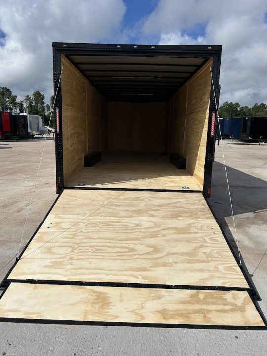 New 8.5x24 Titanium Cargo Trailer - White Blackout Enclosed Trailer