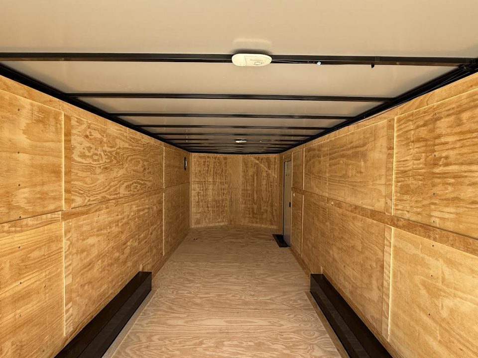 New 8.5x24 Titanium Cargo Trailer - White Blackout Enclosed Trailer