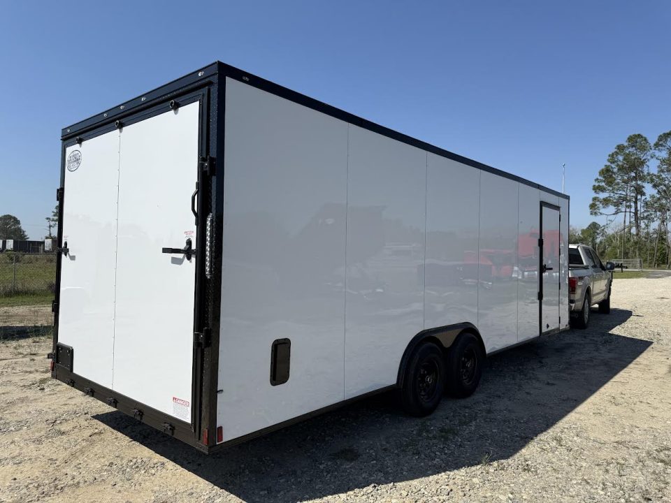 New 8.5x24 Titanium Cargo Trailer - White Blackout Enclosed Trailer