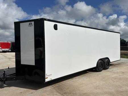 New 8.5x24 Titanium Cargo Trailer - White Blackout Enclosed Trailer