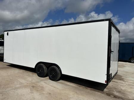New 8.5x24 Titanium Cargo Trailer - White Blackout Enclosed Trailer