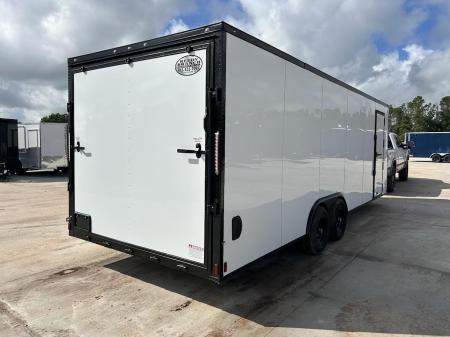 New 8.5x24 Titanium Cargo Trailer - White Blackout Enclosed Trailer