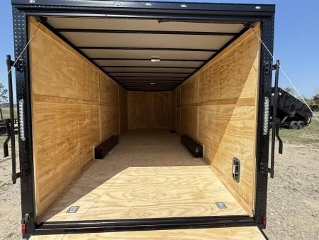 New 8.5x24 Titanium Cargo Trailer - White Blackout Enclosed Trailer