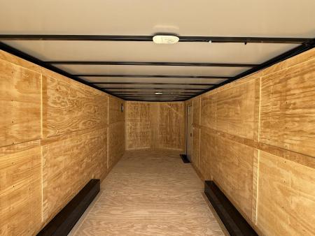 New 8.5x24 Titanium Cargo Trailer - White Blackout Enclosed Trailer