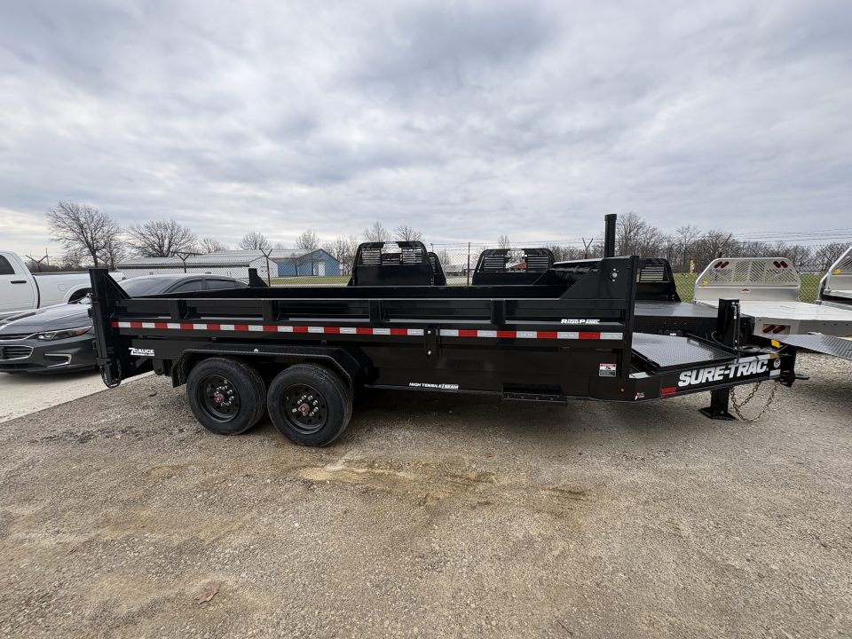 New 2026 Sure-Trac 7 x 16 Pro Series Telescopic Dump 17.6K W/HYDRAULIC JACK Dump Trailer