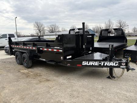 New 2026 Sure-Trac 7 x 16 Pro Series Telescopic Dump 17.6K W/HYDRAULIC JACK Dump Trailer