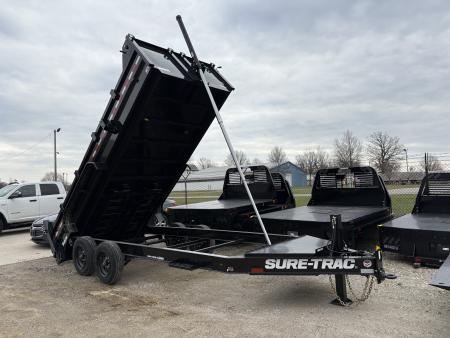 New 2026 Sure-Trac 7 x 16 Pro Series Telescopic Dump 17.6K W/HYDRAULIC JACK Dump Trailer