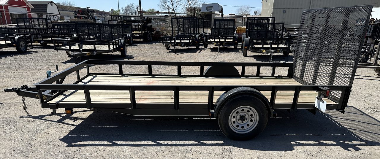 New 2025 Road Boss 83"x14' Single Axle with 4' Spring Assisted Gate Utility Trailer
