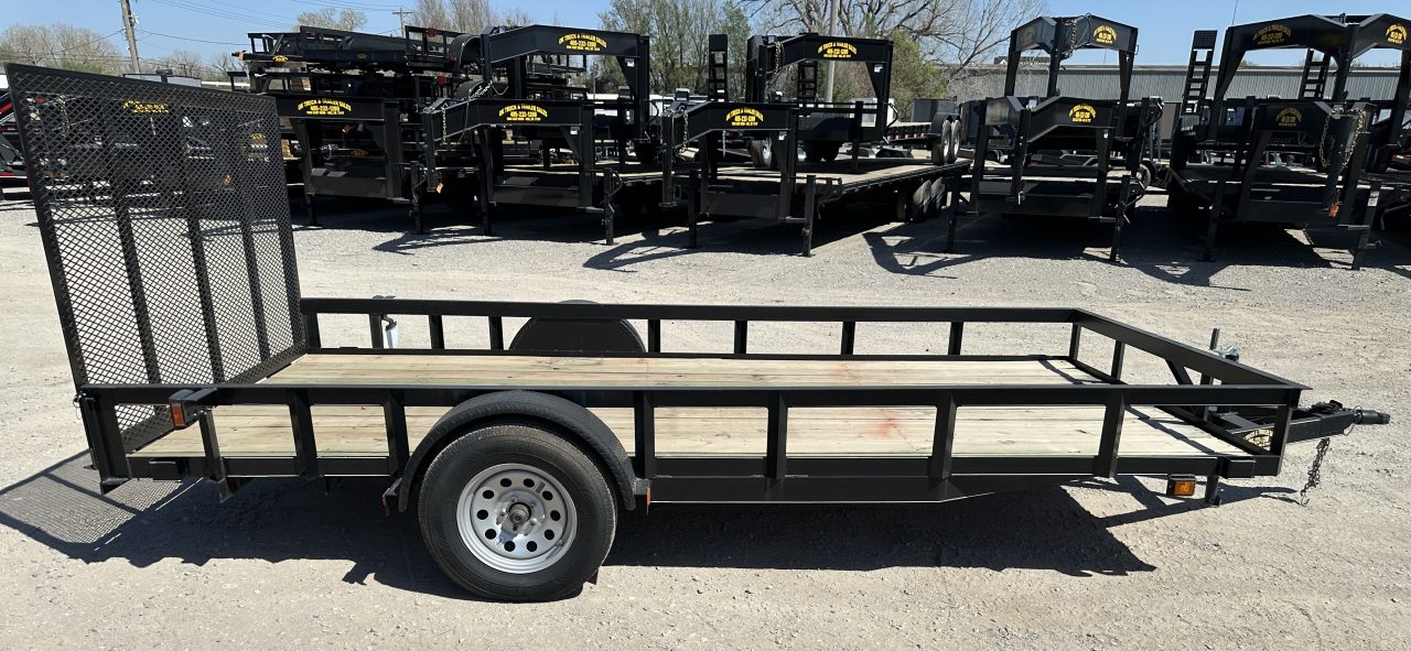 New 2025 Road Boss 83"x14' Single Axle with 4' Spring Assisted Gate Utility Trailer