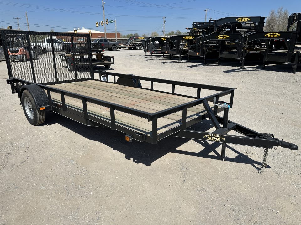 New 2025 Road Boss 83"x14' Single Axle with 4' Spring Assisted Gate Utility Trailer