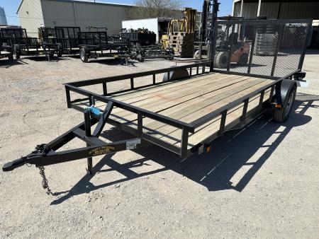 New 2025 Road Boss 83"x14' Single Axle with 4' Spring Assisted Gate Utility Trailer