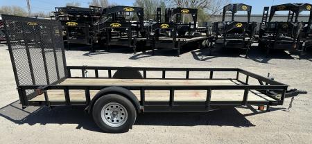 New 2025 Road Boss 83"x14' Single Axle with 4' Spring Assisted Gate Utility Trailer