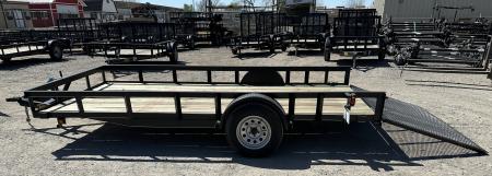 New 2025 Road Boss 83"x14' Single Axle with 4' Spring Assisted Gate Utility Trailer