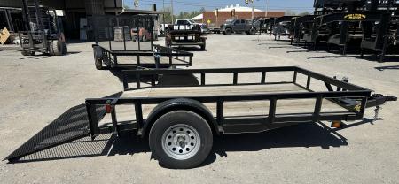 New 2025 Road Boss 83"x10' Single Axle with 3' Gate & Dove tail Utility Trailer