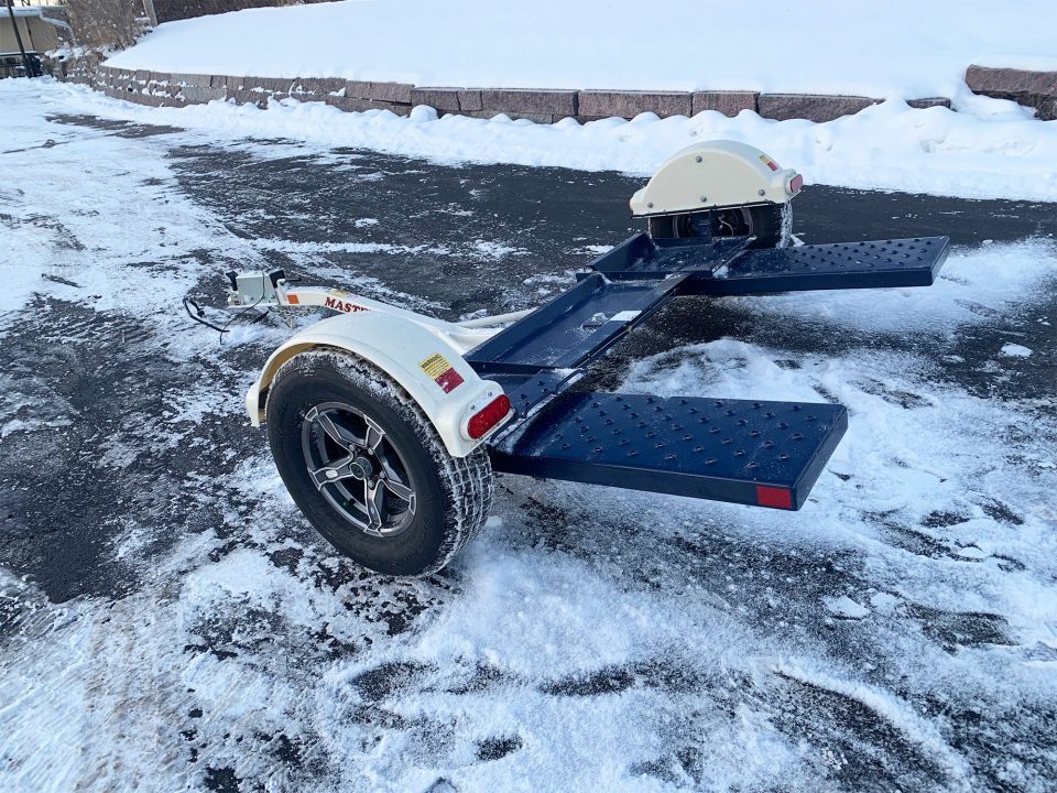 New Master Tow 83" Wide Tilt Bed Tow Dolly - Surge Brakes - Wheel Straps and Ratcheting Buckles Included!