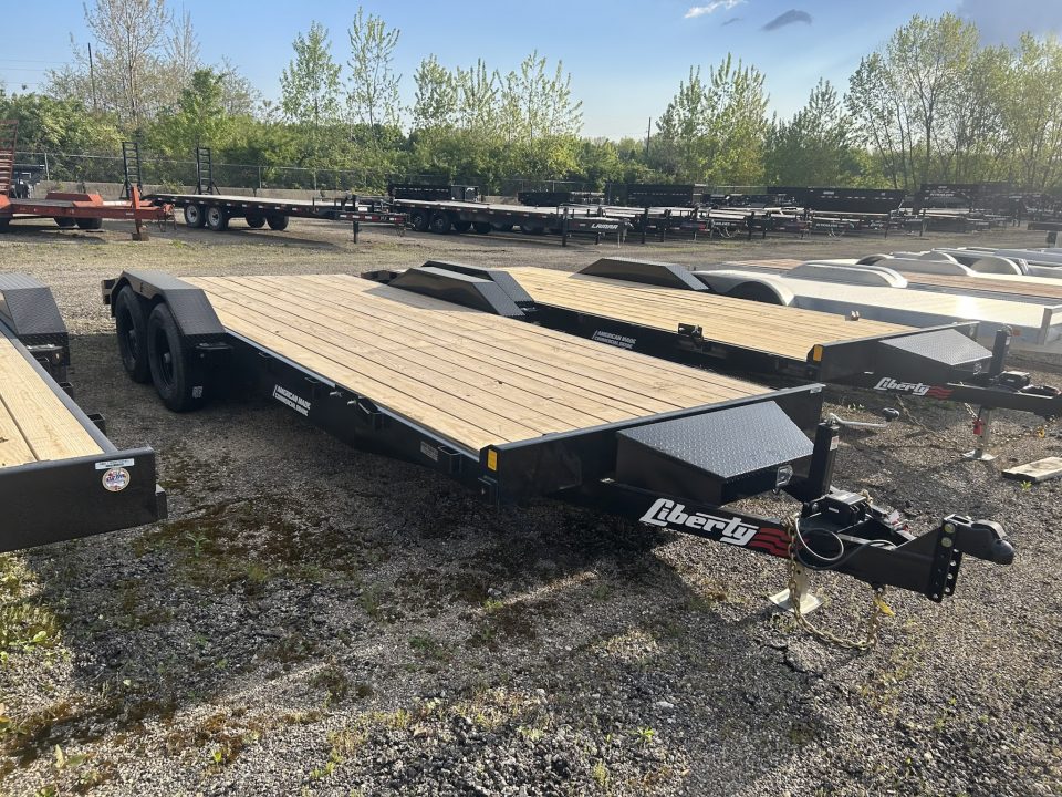 New 2026 Liberty 83 IN X 18 FT STEEL FRAME CAR HAULER 7K GVWR WOOD DECK