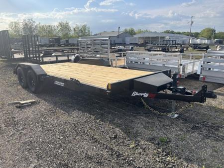 New 2026 Liberty 83 IN X 18 FT STEEL FRAME CAR HAULER 7K GVWR WOOD DECK