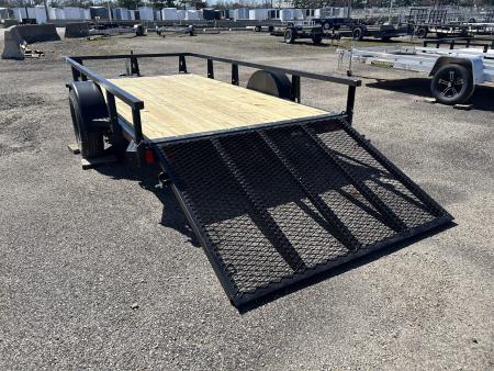 New 2026 HTC 6 X 12 FT STEEL UTILITY TRAILER SPRING ASSIST GATE LED LIGHTS