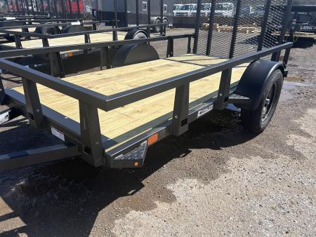 New 2026 HTC 5 X 10 FT STEEL UTILITY TRAILER SPRING ASSIST GATE LED LIGHTS