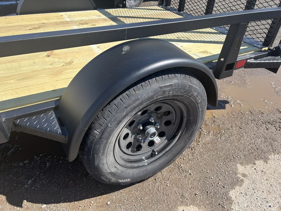 New 2026 HTC 5 X 10 FT STEEL UTILITY TRAILER SPRING ASSIST GATE LED LIGHTS