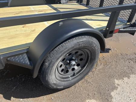 New 2026 HTC 5 X 10 FT STEEL UTILITY TRAILER SPRING ASSIST GATE LED LIGHTS
