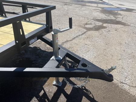 New 2026 HTC 5 X 10 FT STEEL UTILITY TRAILER SPRING ASSIST GATE LED LIGHTS