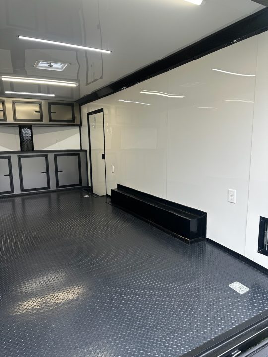 New 2026 Luxe 8.5X18 Race Trailer- Finished Interior-5200LB Torsion Axles-Charcoal Poly-Blackout