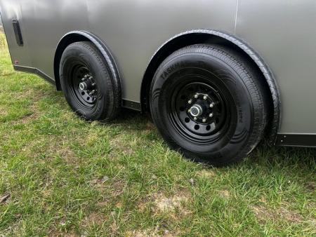 New 2026 Luxe 8.5X18 Race Trailer- Finished Interior-5200LB Torsion Axles-Charcoal Poly-Blackout