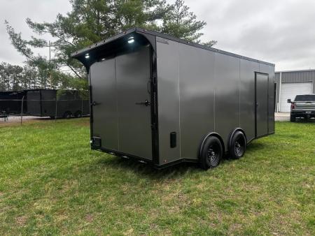 New 2026 Luxe 8.5X18 Race Trailer- Finished Interior-5200LB Torsion Axles-Charcoal Poly-Blackout